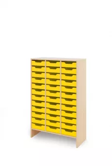 Dulap (XL) cu sertare mici din carton - Rosu