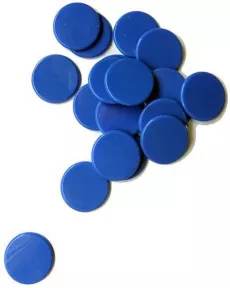 Jetoane din plastic  - albastru