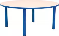 Masa cu picioare metalice rotunda - Albastru