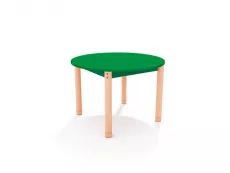 Masa rotunda color verde din PAL si lemn masiv