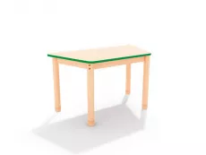 Masa trapezoidala verde din PAL si lemn masiv