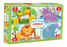 Set 4 puzzle-uri 6,9,12,16 piese jungla