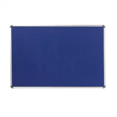 Panou din material textil albastru (fetru) 2 fete cu rama din aluminiu 90x120 cm EVOffice