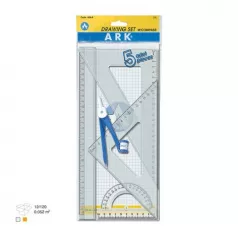 Set geometrie din plastic transparent 5 piese Ark