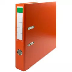 Biblioraft carton plastifiat, mecanism asamblat cu margine metalica A4 5cm Noki - orange