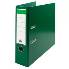 Biblioraft carton plastifiat, mecanism asamblat cu margine metalica A4 7.5cm Noki - verde