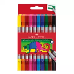 Carioci cu 2 capete 10 culori/set Faber-Castell