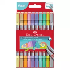 Carioci cu 2 capete, 10 culori pastel/set  Faber-Castell