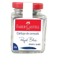 Cartus cerneala (patron) mici 30buc/borcan Faber-Castell - albastru