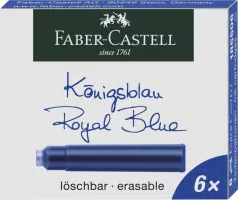 Cartus cerneala (patron) mici 6 buc/cutie Faber-Castell - albastru