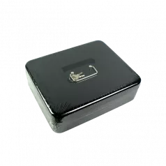 Caseta metalica pentru bani cu incuietoare si 2 chei, 300*240*90mm EVOffice -  negru