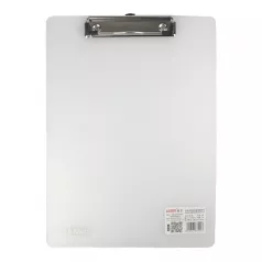 Clipboard plastic simplu A4 (313*228mm) cu agatatoare - alb transparent