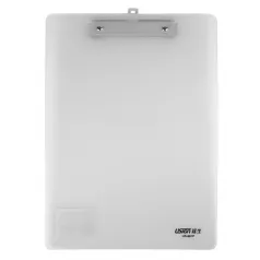 Clipboard plastic simplu A4 (313*228mm) cu agatatoare - alb transparent