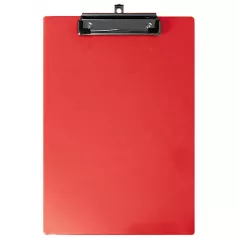 Clipboard plastic simplu A4 cu rigla Ark  - rosu