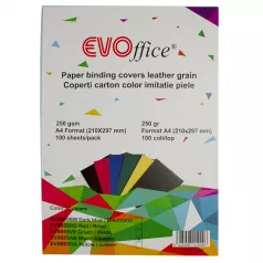 Coperti carton color imitatie piele A4 250g/mp 100coli/top  EVOffice - albastru deschis