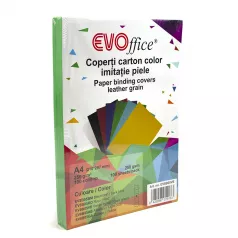 Coperti carton color imitatie piele A4 250g/mp 100coli/top  EVOffice - verde