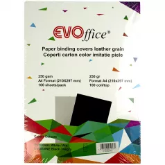Coperti carton color imitatie piele A4 250g/mp 100coli/top EVOffice - alb