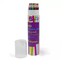 Creioane mari cu ascutitoare 18 culori/cutie cu ascutitoare  Willgo