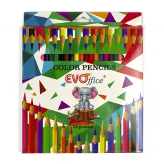 Creioane mari 24 culori/set EVOffice