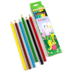 Creioane mari 6 culori/set EVOffice