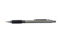 Creion mecanic 0.9mm, corp metalic si accesorii cromate, grip, radiera incorporata No.2727