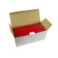 Inele plastic 16 mm, max 145 coli. 100buc/cut EVOffice - rosu