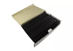 Inele plastic 18 mm, max 165 coli, 100buc/cut EVOffice - negru