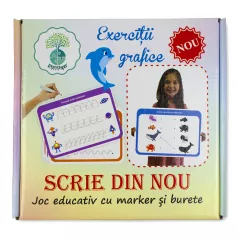 Joc educativ cu marker si burete - exercitii grafice