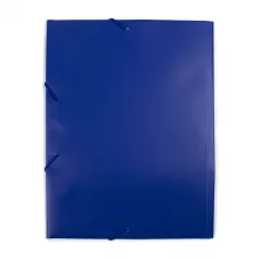 Mapa plastic rigid A4 (318*237mm) cu elastic si buzunar pt carte vizita EVOffice -albastru