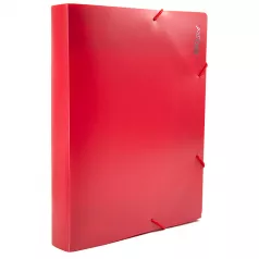 Mapa plastic rigid cu elastic si burduf 40 mm, culoare rosu EVOffice