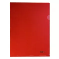 Mapa plastic transparent rosu, A4 cu deschidere in "L" , 120 microni, 50 buc/set EVOffice