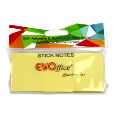 Notes autoadeziv 38*51 mm, galben pastel, 3 buc*100 file/set EVOffice