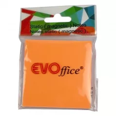 Notes static (magnetic) plastic 75*75 mm orange neon, 100 file EVOffice