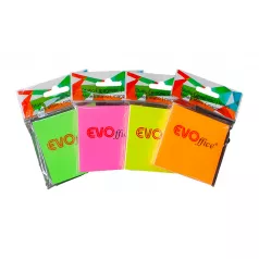 Notes static (magnetic) plastic 75*75 mm roz neon, 100 file EVOffice