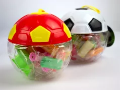 Plastilina "play dough" in cutie plastic forma minge fotbal, 18 culori si accesorii modelat No.8809