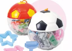 Plastilina "play dough" in cutie plastic forma minge fotbal, 18 culori si accesorii modelat No.8809