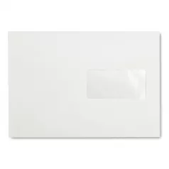 Plic C5 (162*229 mm) alb, siliconic, 80gr/mp cu fereastra dr - deschidere pe lat mare, clapa dr