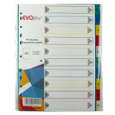 Separatoare plastic 10 culori/set Evoffice