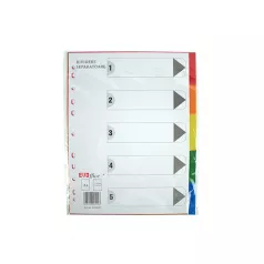 Separatoare plastic 5 culori/set Evoffice