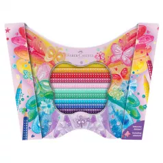 Set cadou creioane colorate 20 culori/set Sparkle Butterfly Faber-Castell