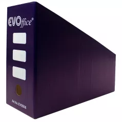 Suport carton color laminat vertical pentru documente A4, pliabil, 11,5cm EVOffice -albastru