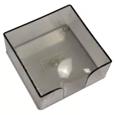 Suport plastic transparent pentru cub hartie 9*9*4.5 cm Ark - fumuriu