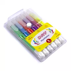 Textmarker solid,tip creion 6 culori/set No. HY-200