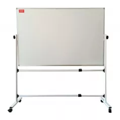 Whiteboard magnetic rotativ cu 2 fete, rama aluminiu si suport mobil 100x150 cm EVOffice -resigilat