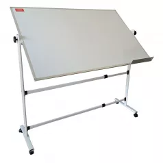Whiteboard magnetic rotativ cu 2 fete, rama aluminiu si suport mobil 90x120 cm EVOffice