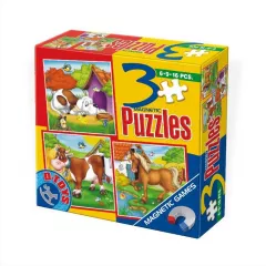 Set 3 Puzzle Magnetic Animale