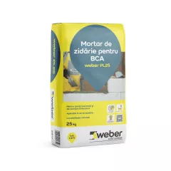 Adeziv de zidarie BCA, Weber PL25, pentru BCA, 25 kg