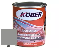 Grund cu zinc pentru metal, Kober Primer, int/ext, gri, 0.75 L