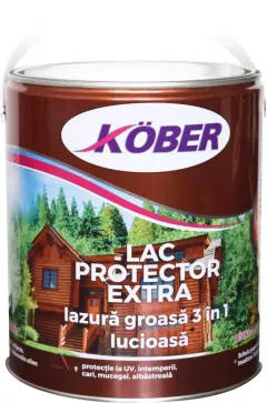 Lac protector / Lazura groasa pentru Lemn, Kober Extra 3 in 1, int/ext, cires, 4 L
