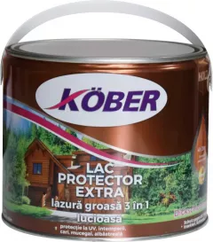 Lac protector / Lazura groasa pentru lemn, Kober Extra 3 in 1, int/ext, mahon, 2.5 L